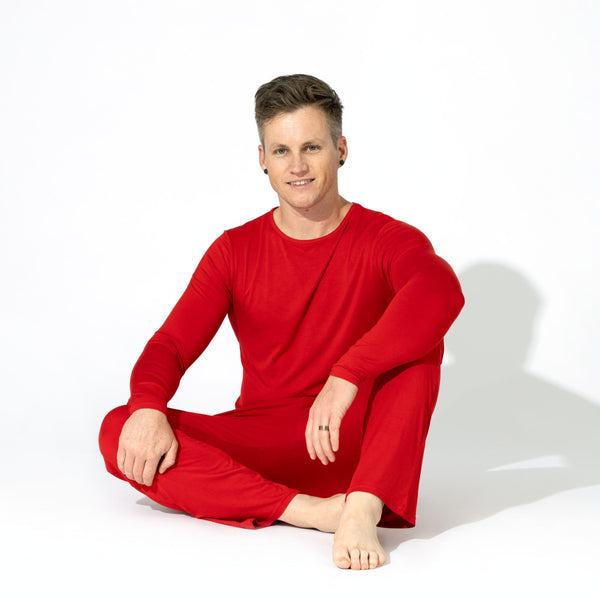 winterberry-red-bamboo-mens-pajama-set-bellabu-bear - Sophia's Style The "Easy Two-Piecey"-1
